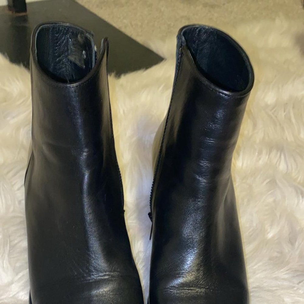 The Kooples BLACK SQUARE HEEL LEATHER BOOTS - Picture 4 of 11